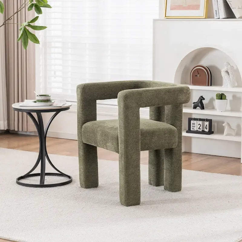 Set of 1 Chic design Barrel shaped Fabric Upholstered Accent Armchair