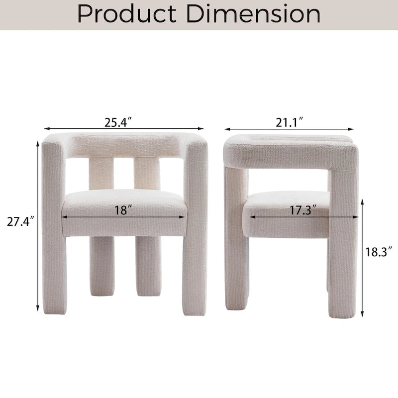 Set of 1 Chic design Barrel shaped Fabric Upholstered Accent Armchair