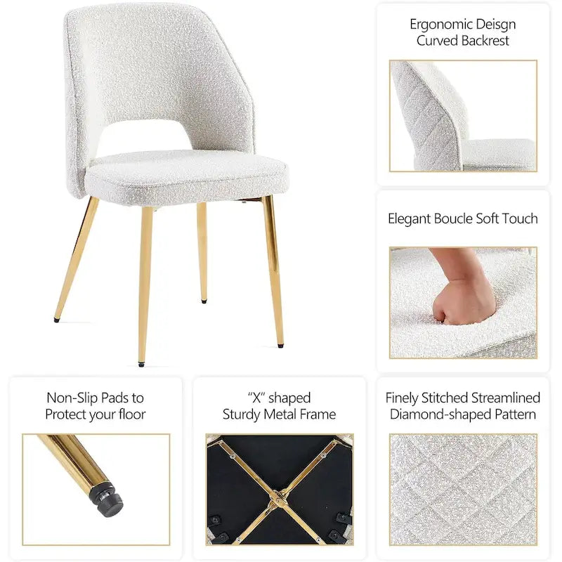 Howtai Upholstered Home Chair Hollow-Back Set of 4