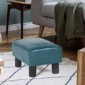 Adeco Faux Leather Ottoman Foot Rest Stool Square Padded Seat Ottoman