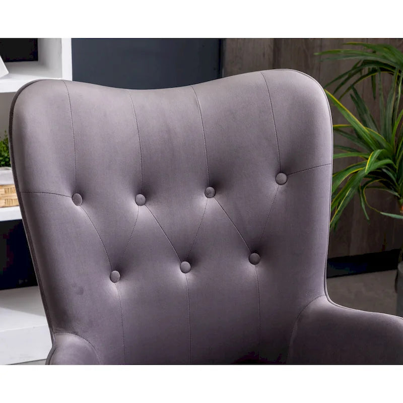 Carson Carrington Arvika Button-tufted High-back Velvet Accent Chair