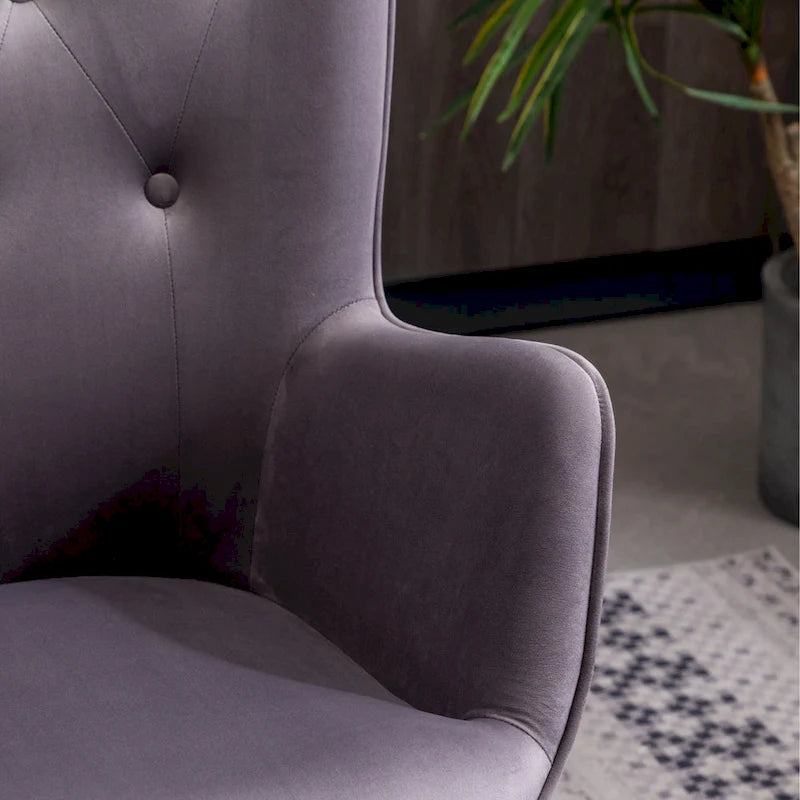 Carson Carrington Arvika Button-tufted High-back Velvet Accent Chair