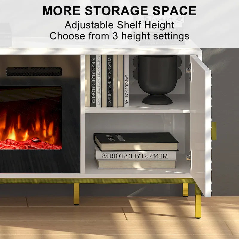 70 Wood Fireplace TV Stand with 36 Electric Fireplace