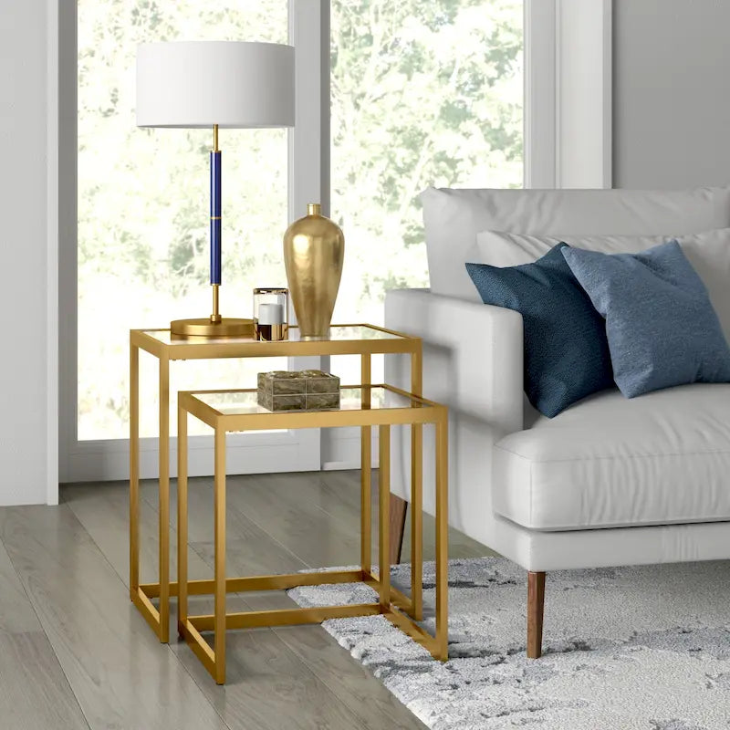 Rocco Rectangular Nested Side Table - 22 Wide