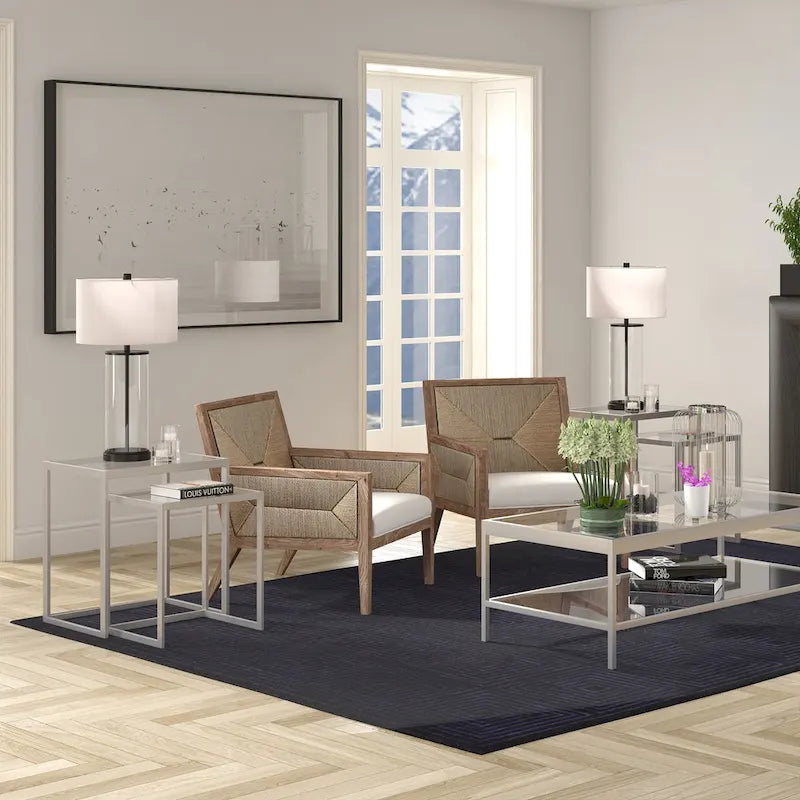 Rocco Rectangular Nested Side Table - 22 Wide