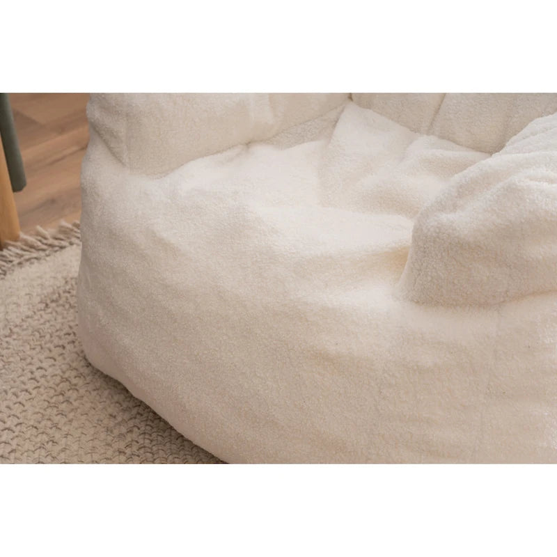 Soft Tufted foam bean bag chair with Teddy fabric
