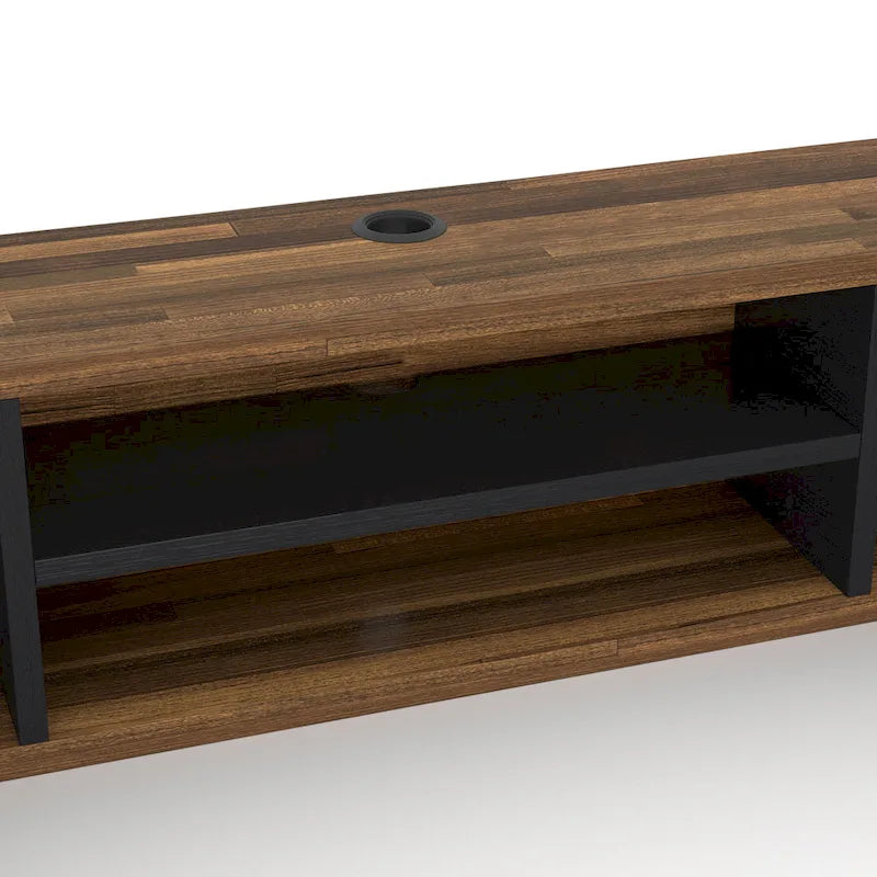 DH BASIC Mid-Century Modern 71-inch 4-Shelf Floating TV Console by Denhour
