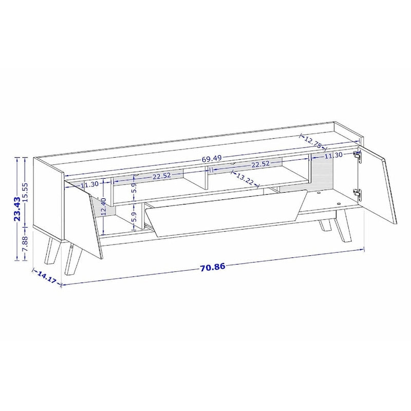 Manhattan Comfort Mid Century Marcus 70.86 In. TV Stand