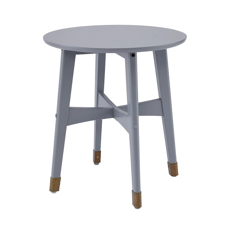 SEI Furniture Morgenstern Round Midcentury Modern Wood Side Table