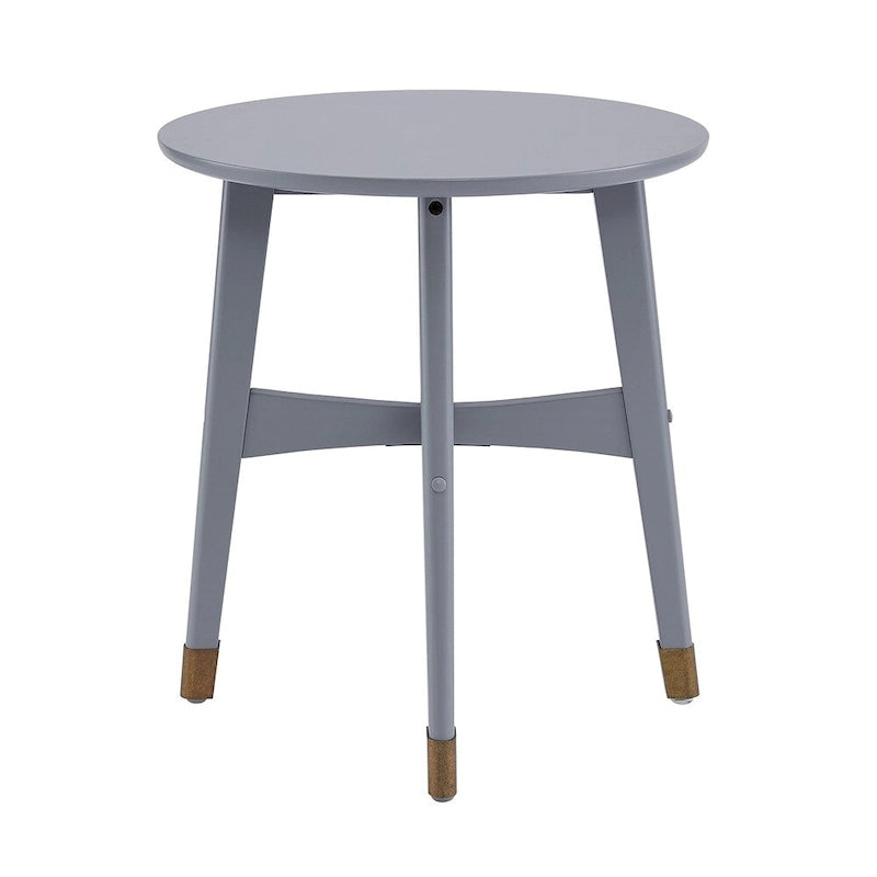 SEI Furniture Morgenstern Round Midcentury Modern Wood Side Table