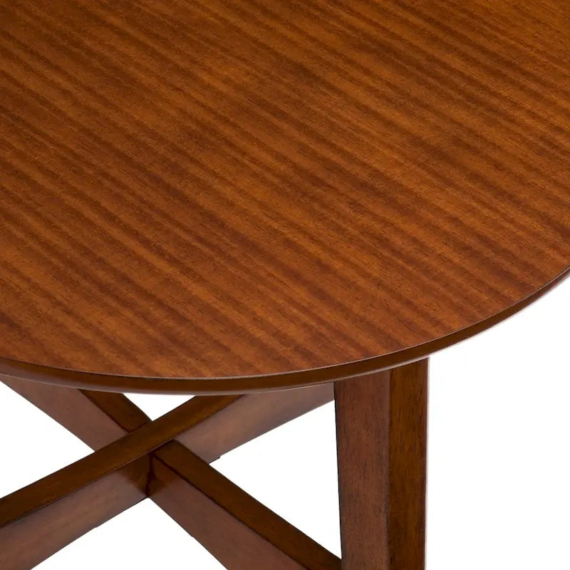 SEI Furniture Morgenstern Round Midcentury Modern Wood Side Table