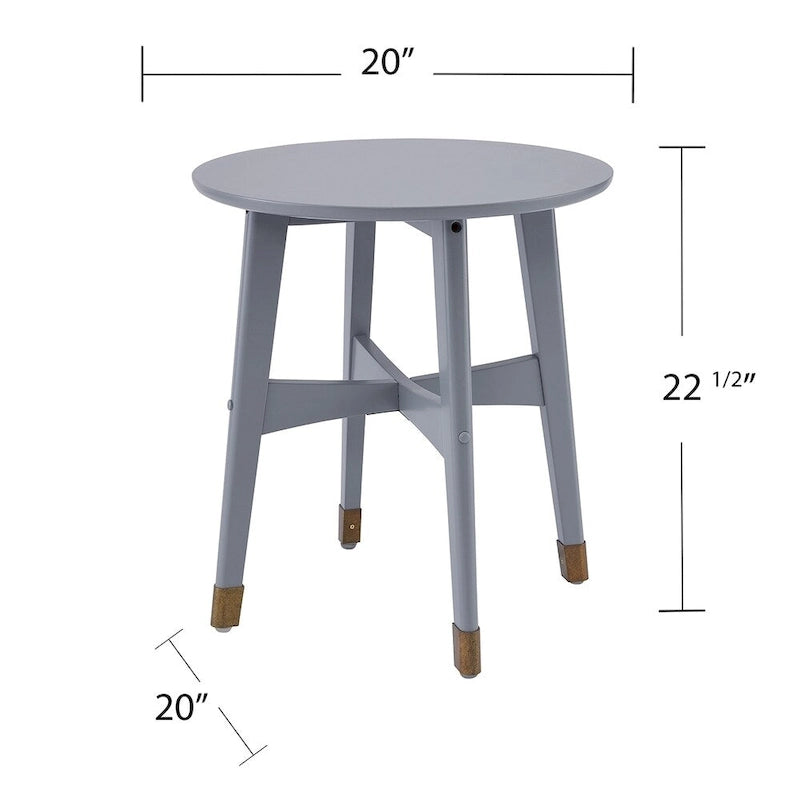 SEI Furniture Morgenstern Round Midcentury Modern Wood Side Table