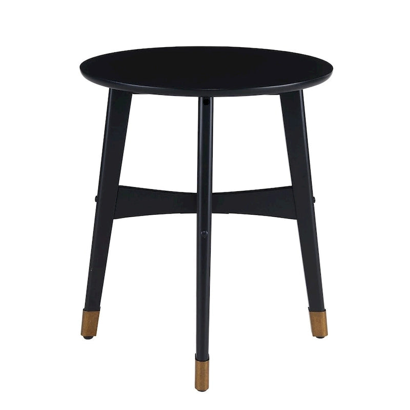 SEI Furniture Morgenstern Round Midcentury Modern Wood Side Table