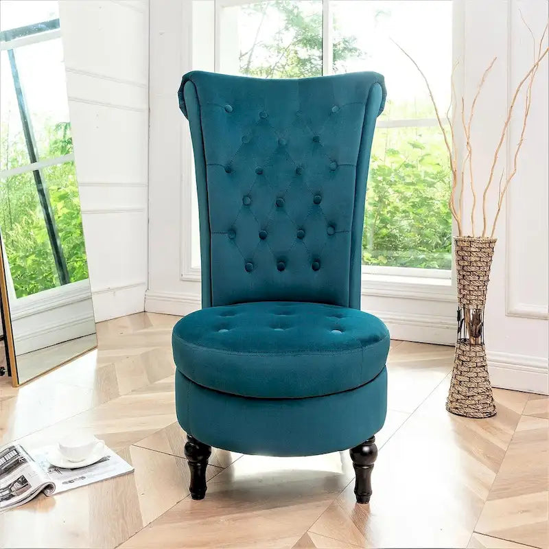 US Pride Furniture Gosser 20 Wide Velvet High Back Vanity Chair
