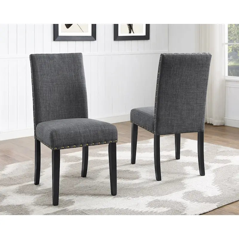 Roundhill Furniture Biony Espresso Wood 5-piece Dining Set with Nailhead Trim