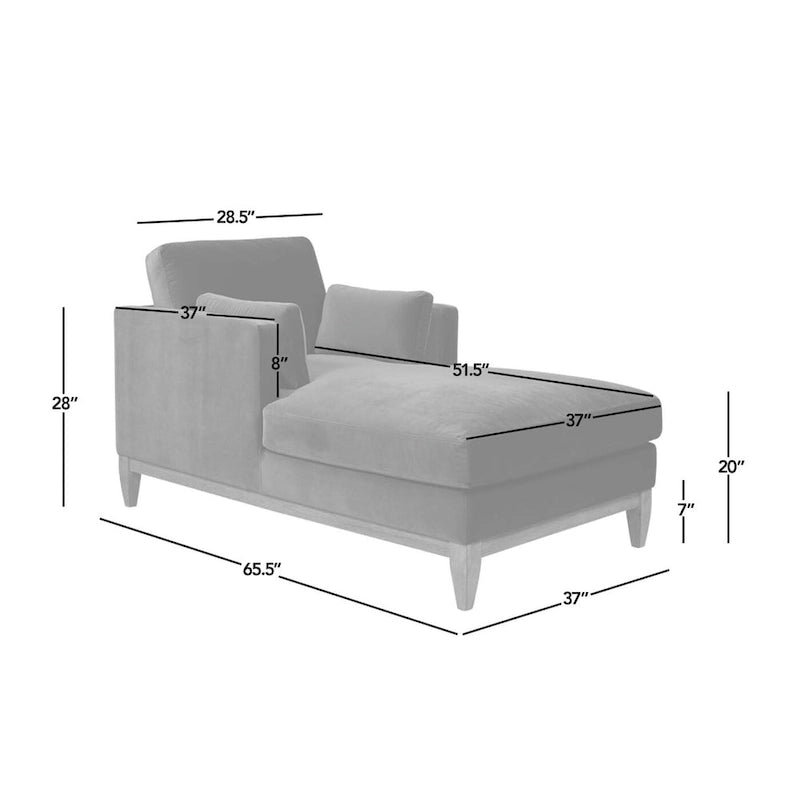 Knox 65 Modern Farmhouse Performance Velvet Chaise Lounge Chair