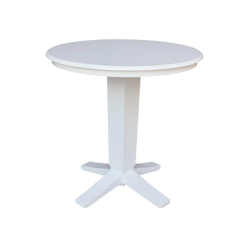 36 in Solid Wood Round Top Counter Height Pedestal Dining Table