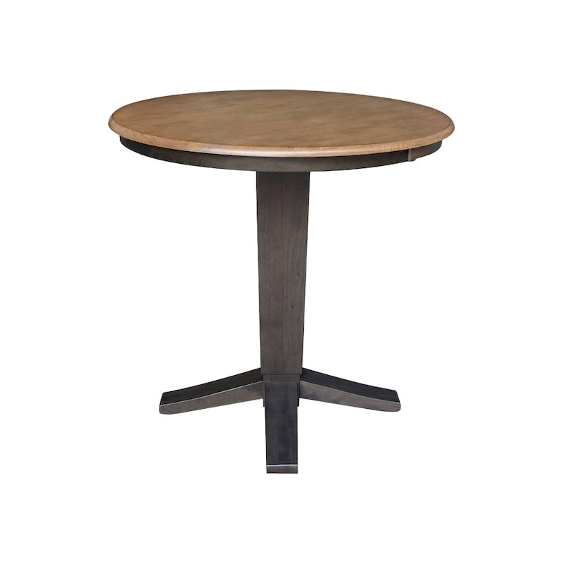 36 in Solid Wood Round Top Counter Height Pedestal Dining Table
