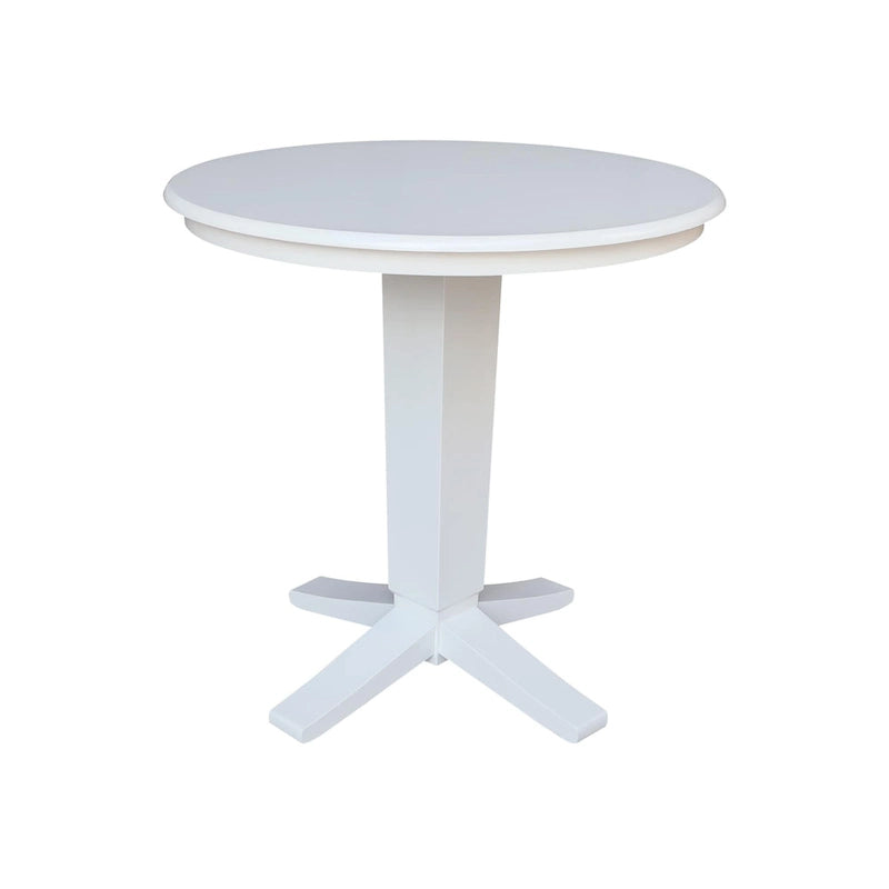 36 in Solid Wood Round Top Counter Height Pedestal Dining Table