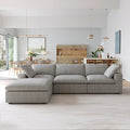 L-shape Linen Upholstered Sectional Sofa Couch