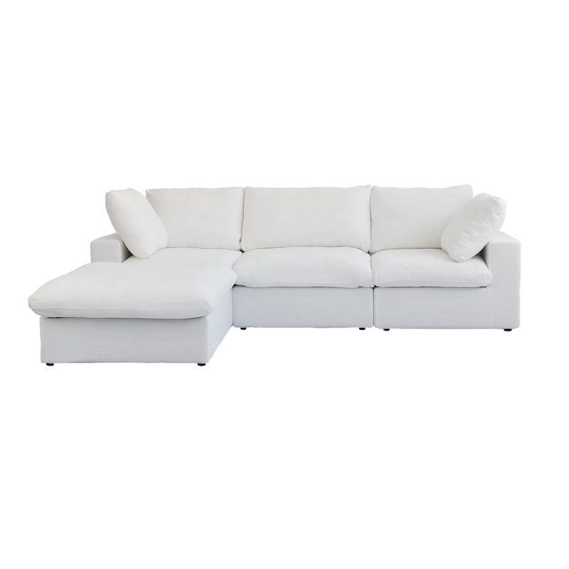 L-shape Linen Upholstered Sectional Sofa Couch