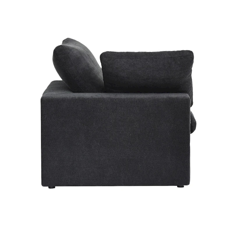 L-shape Linen Upholstered Sectional Sofa Couch