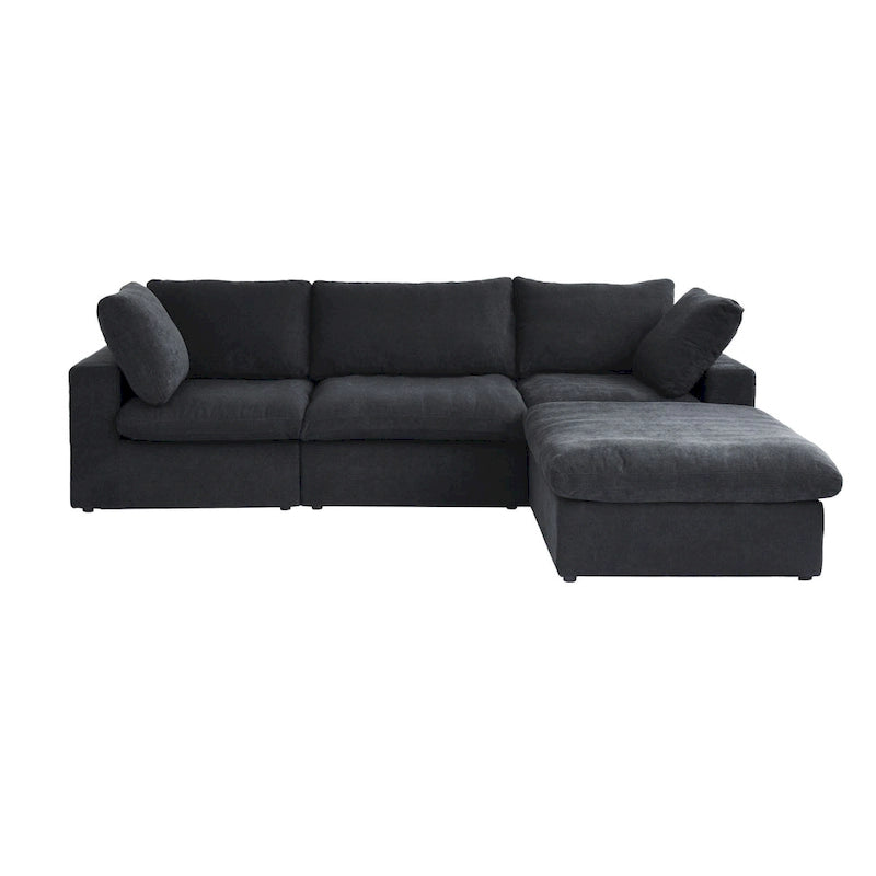 L-shape Linen Upholstered Sectional Sofa Couch