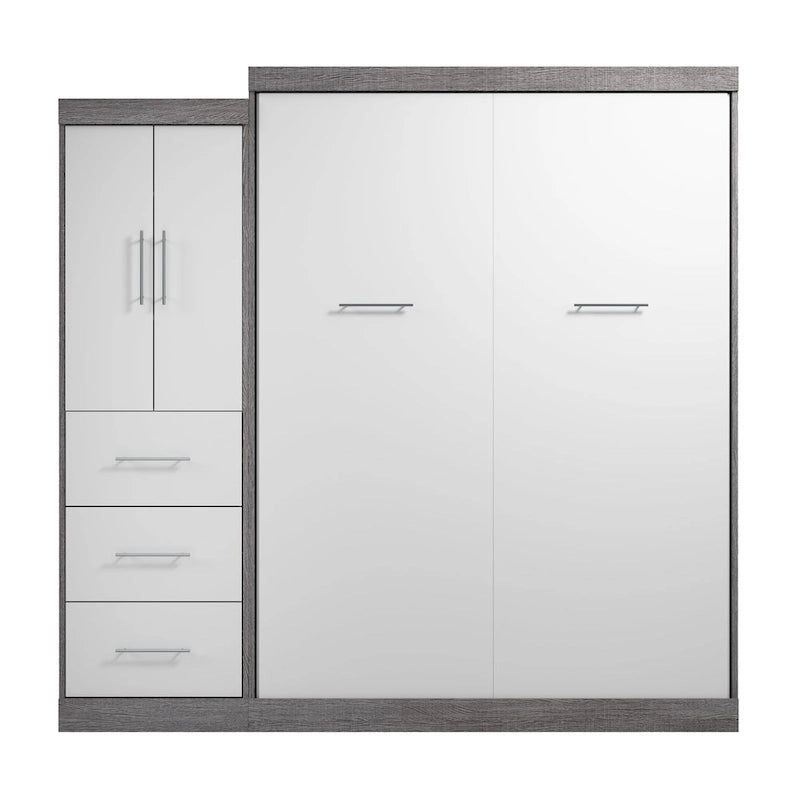 Nebula Queen Murphy Bed with Wardrobe (90W) by Bestar