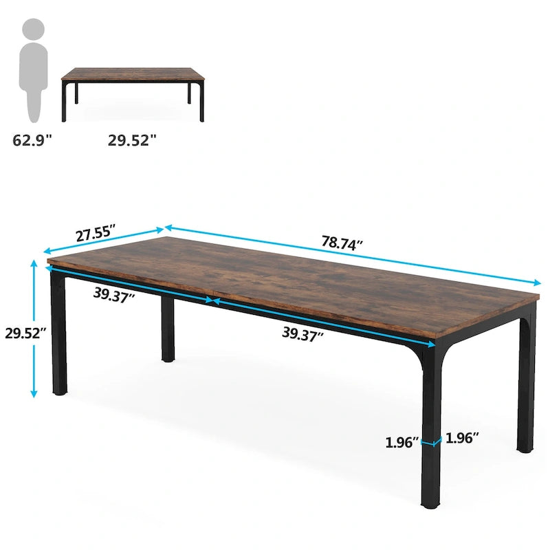 78.7 Inches Extra Long Computer Desk 2 Person Desk