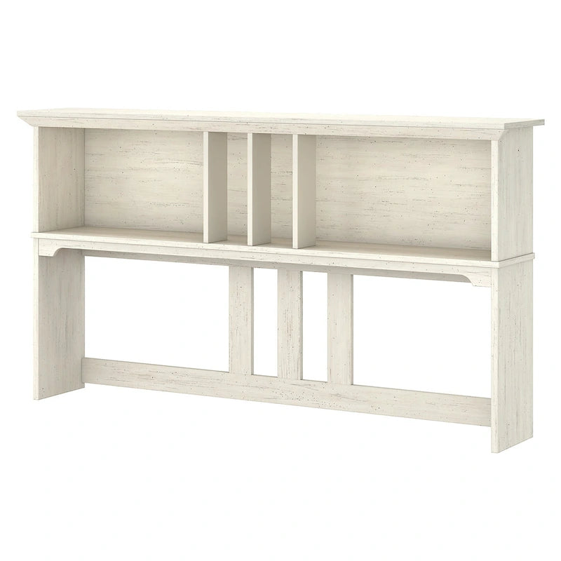 Bush Furniture Salinas Antique White Hutch for L-shaped Desk