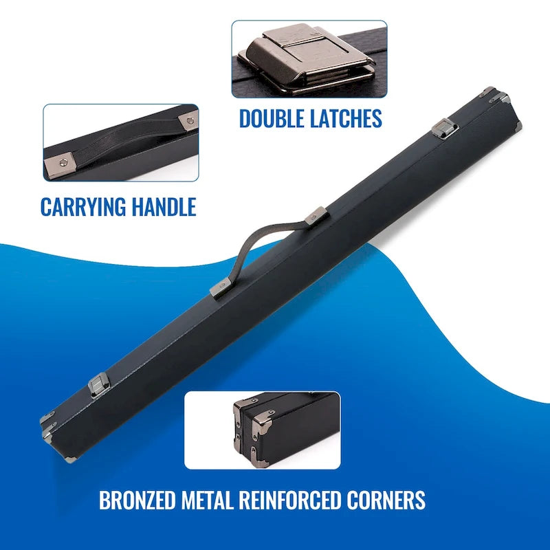 GSE 1x1 Hard Billiard Pool Cue Stick Hard Box. 1/2 Pool Cue Case for 1 Butts/1 Shafts