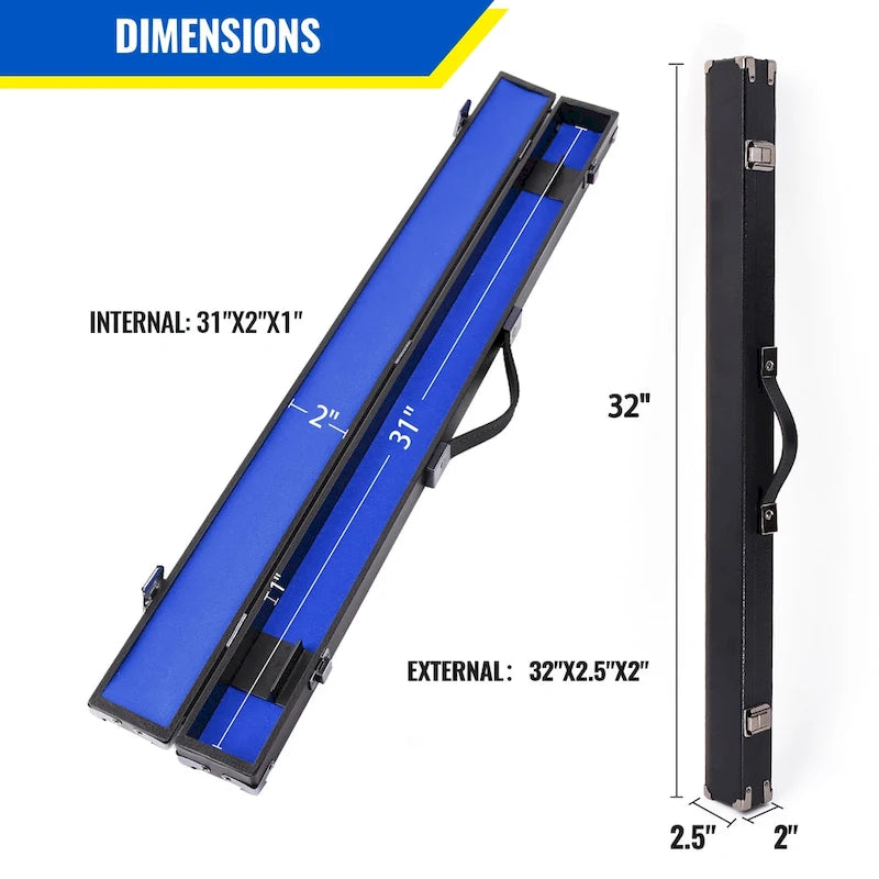 GSE 1x1 Hard Billiard Pool Cue Stick Hard Box. 1/2 Pool Cue Case for 1 Butts/1 Shafts