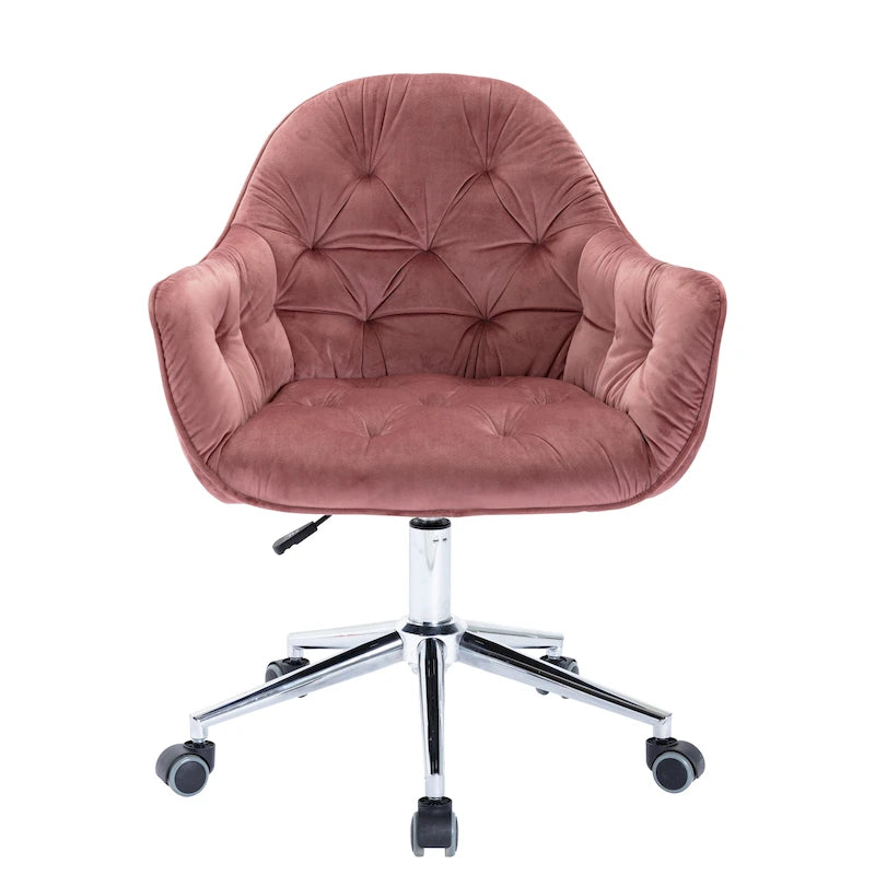Corvus Hernals Velvet Tufted Adjustable Swivel Home Office Chair