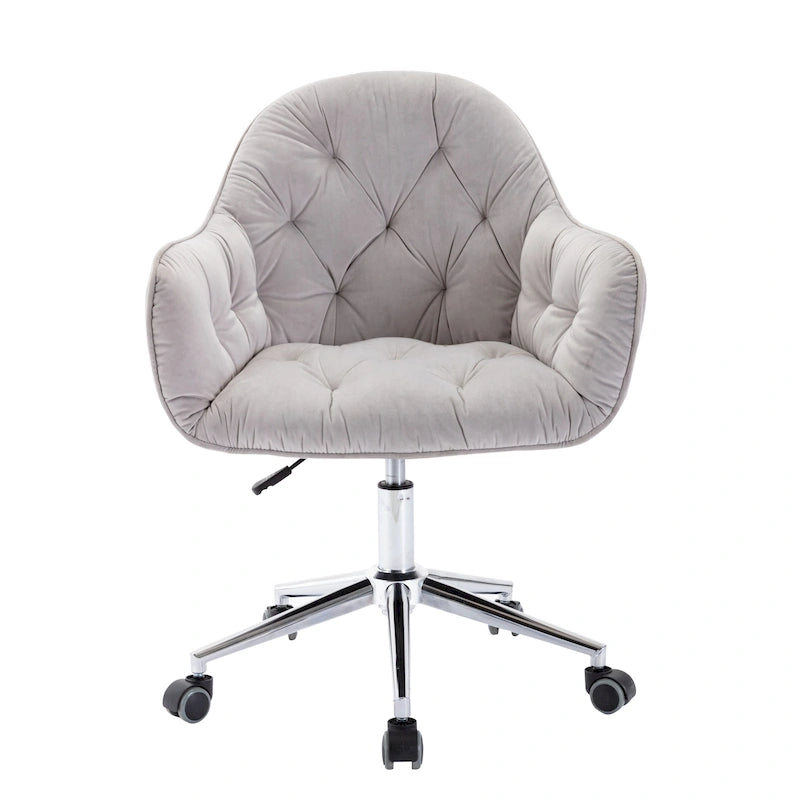 Corvus Hernals Velvet Tufted Adjustable Swivel Home Office Chair