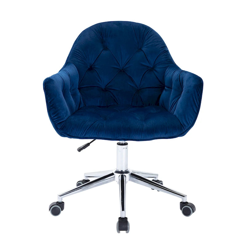 Corvus Hernals Velvet Tufted Adjustable Swivel Home Office Chair