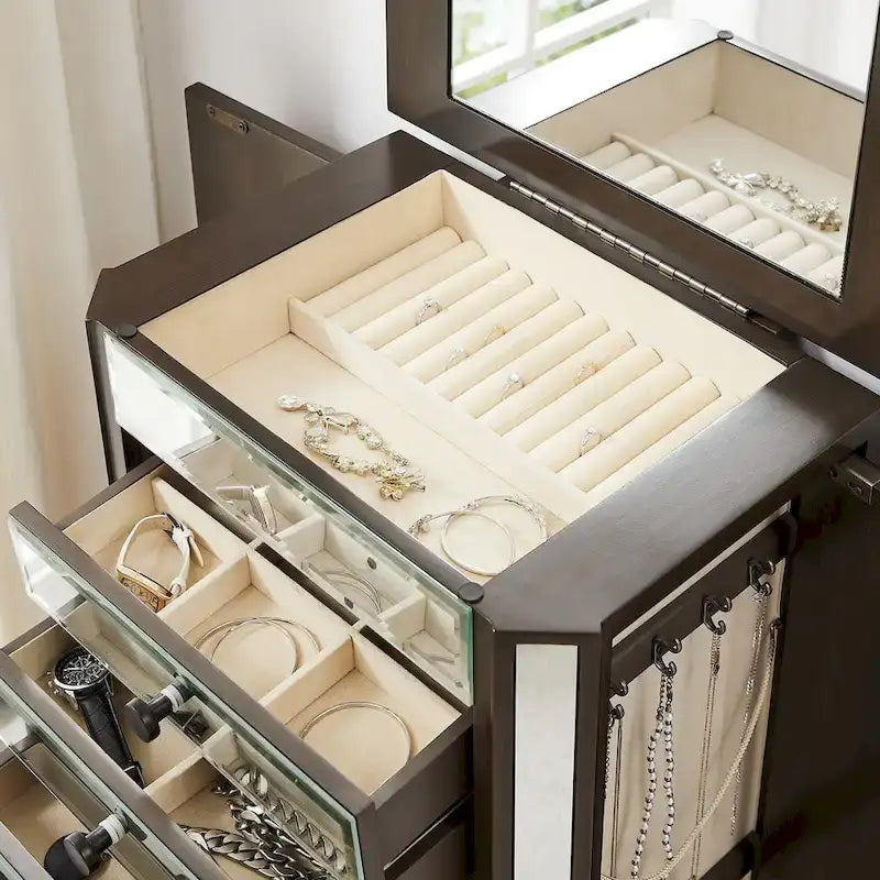 Miry Mirrored Jewelry Armoire