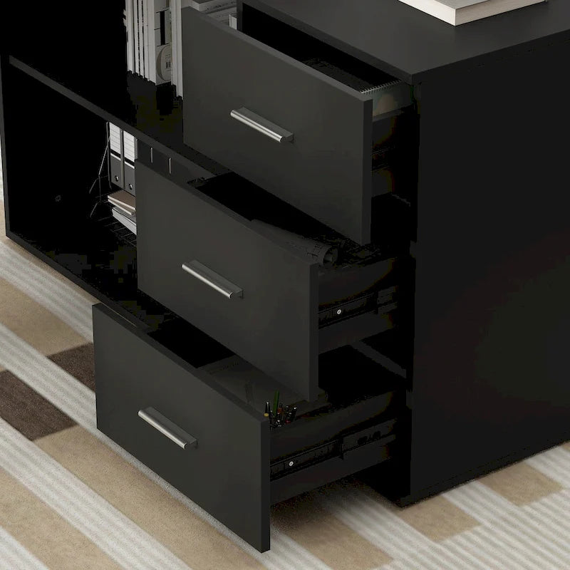 55-inch Timechee L-shaped Storage Computer Desk