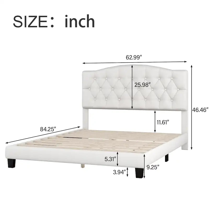 King Upholstered Platform Bed
