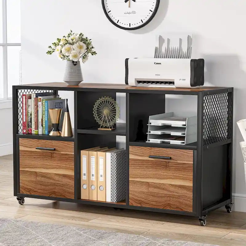 Large Lateral File Cabinets Mobile Filing Cabinet for Home Office