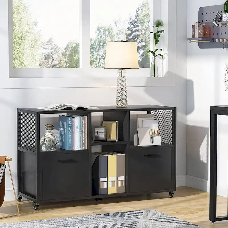 Large Lateral File Cabinets Mobile Filing Cabinet for Home Office