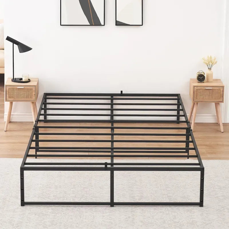 Bed Frame , No Box Spring Needed, with 14 inch Storage, Load Up to 800Lbs