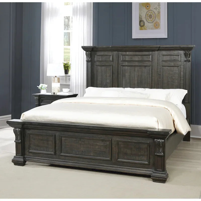 Roundhill Furniture Farson Distressed Dark Walnut Finish 4-piece Bedroom Set