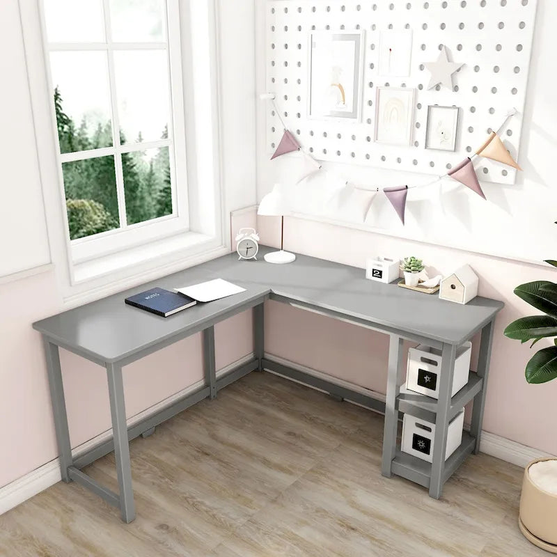 Max and Lily Corner Desk w/ Shelves