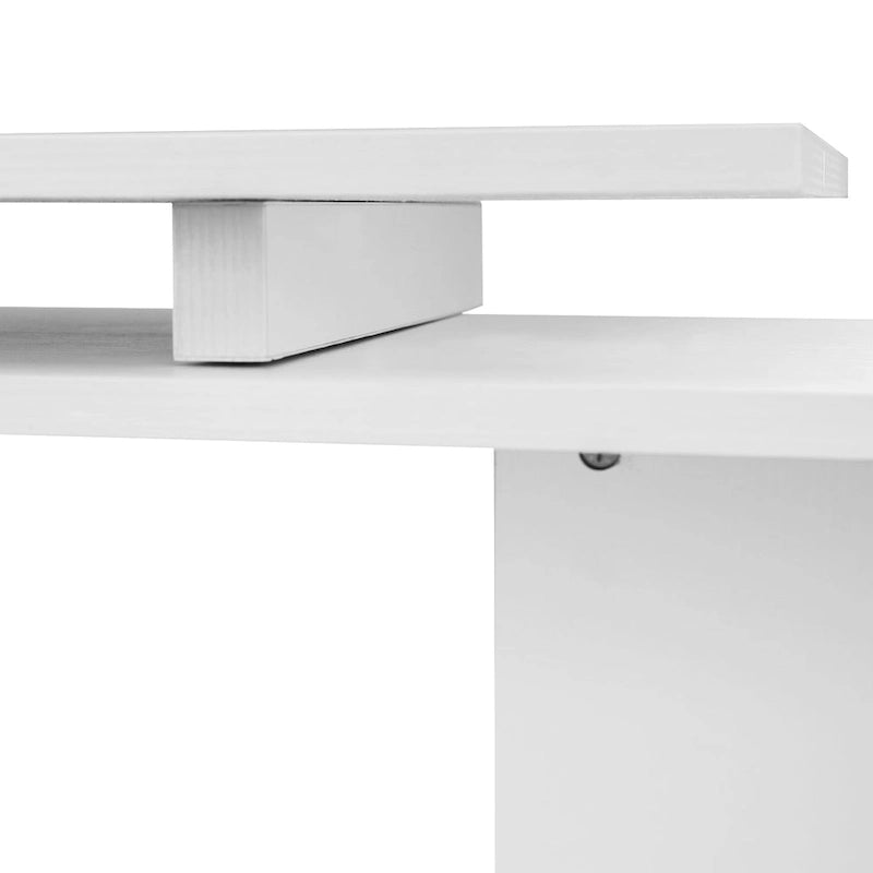 HOMCOM 55 Rotating Corner Computer Desk: L-Shaped Workstation, Storage Shelves