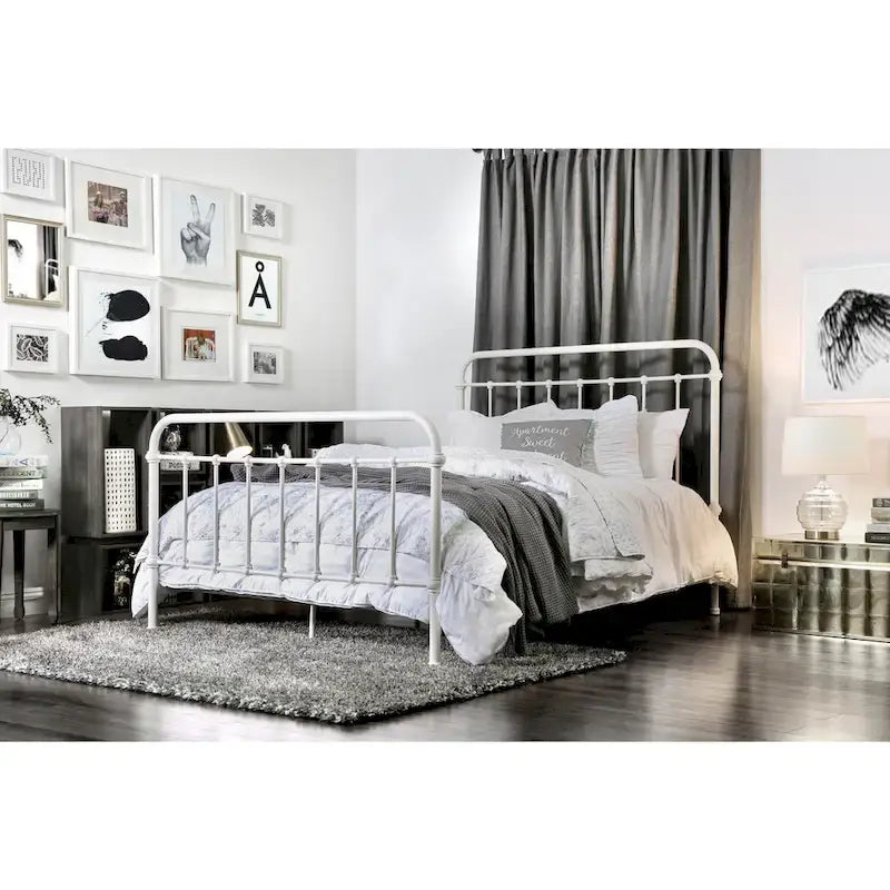 Norielle Rustic Metal Spindle Panel Bed by Furniture of America