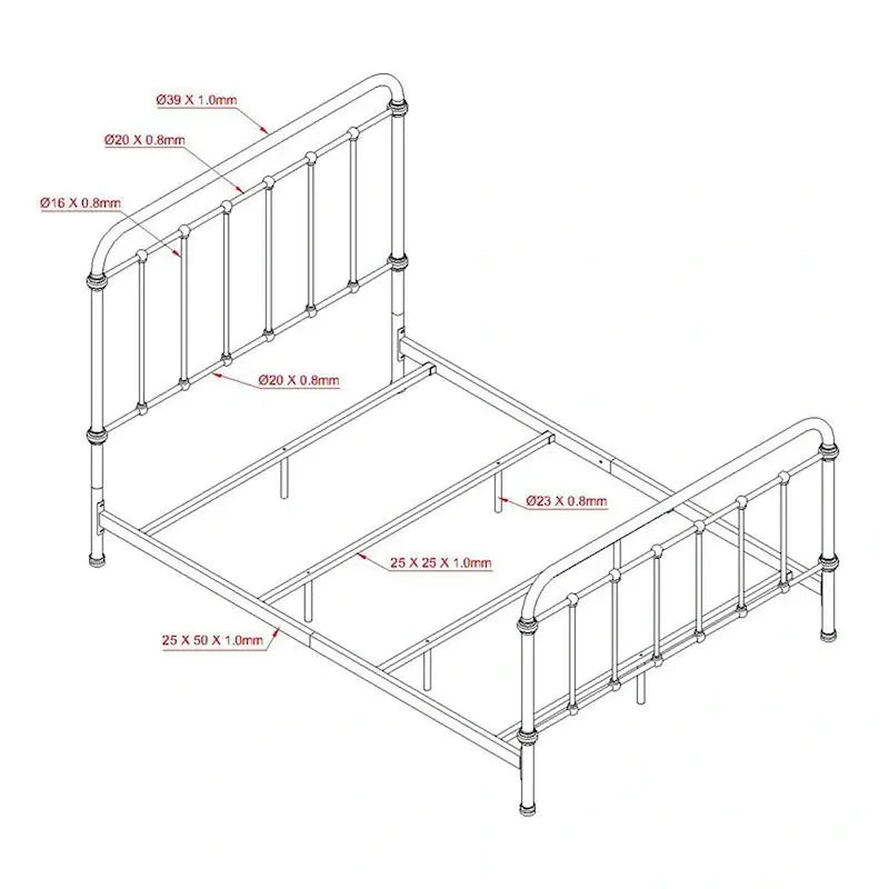 Norielle Rustic Metal Spindle Panel Bed by Furniture of America