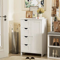 Homall Wooden Bathroom Cabinet, Freestanding Storage Cabinet with 4 Drawers and 1 Cupboard