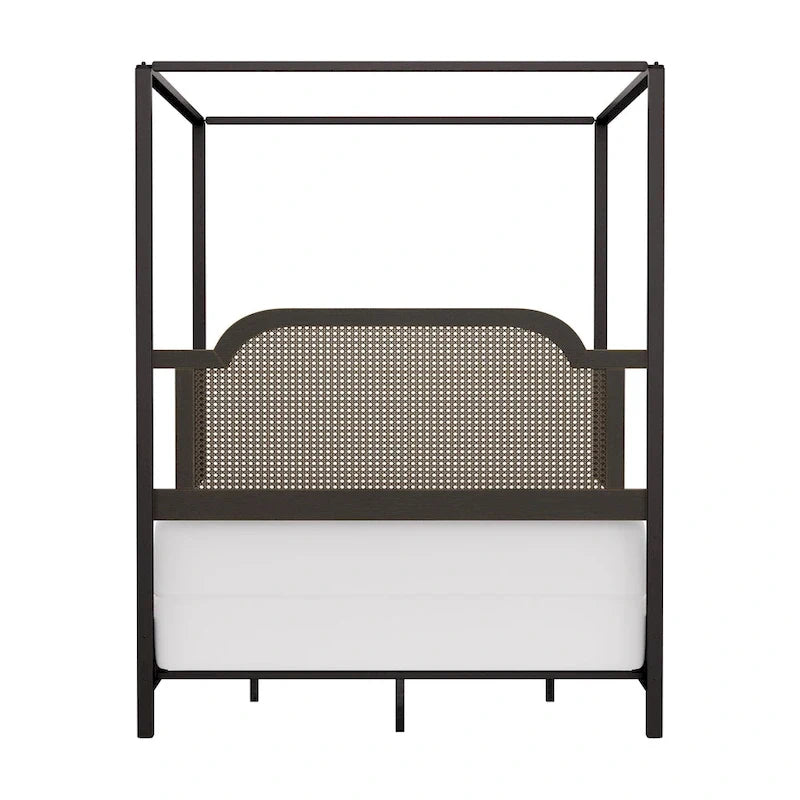 Hillsdale Furniture Melanie Wood and Metal Canopy Bed, Oiled Bronze