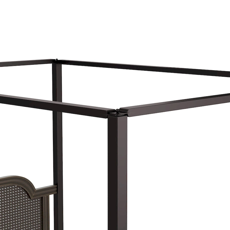 Hillsdale Furniture Melanie Wood and Metal Canopy Bed, Oiled Bronze