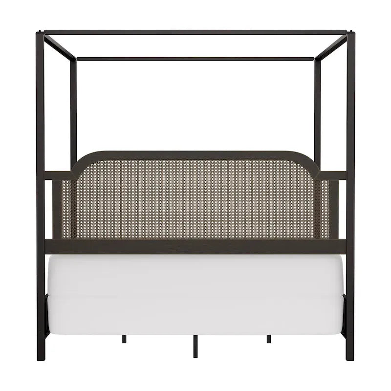 Hillsdale Furniture Melanie Wood and Metal Canopy Bed, Oiled Bronze